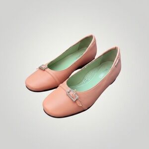 Mephisto Giacinta Ballet Flats Women 7 Rose Pink Leather Rhinestone French Luxe